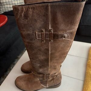 Brown Leather Knee-High Boots